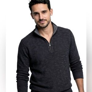 Tommy Bahama Men's Dark Charcoal Half-Zip Sweater P2P 23-26"